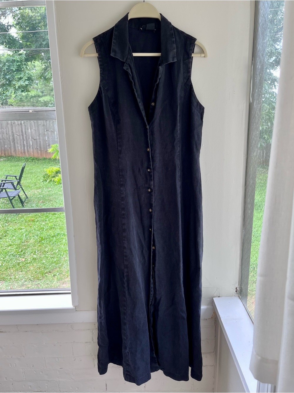 Black Linen Maxi Dress